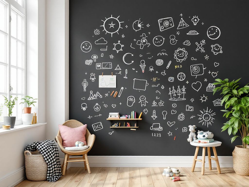 Kinderzimmer-Ideen für einen Jungen- Male eine Tafelwand für Kritzeleien