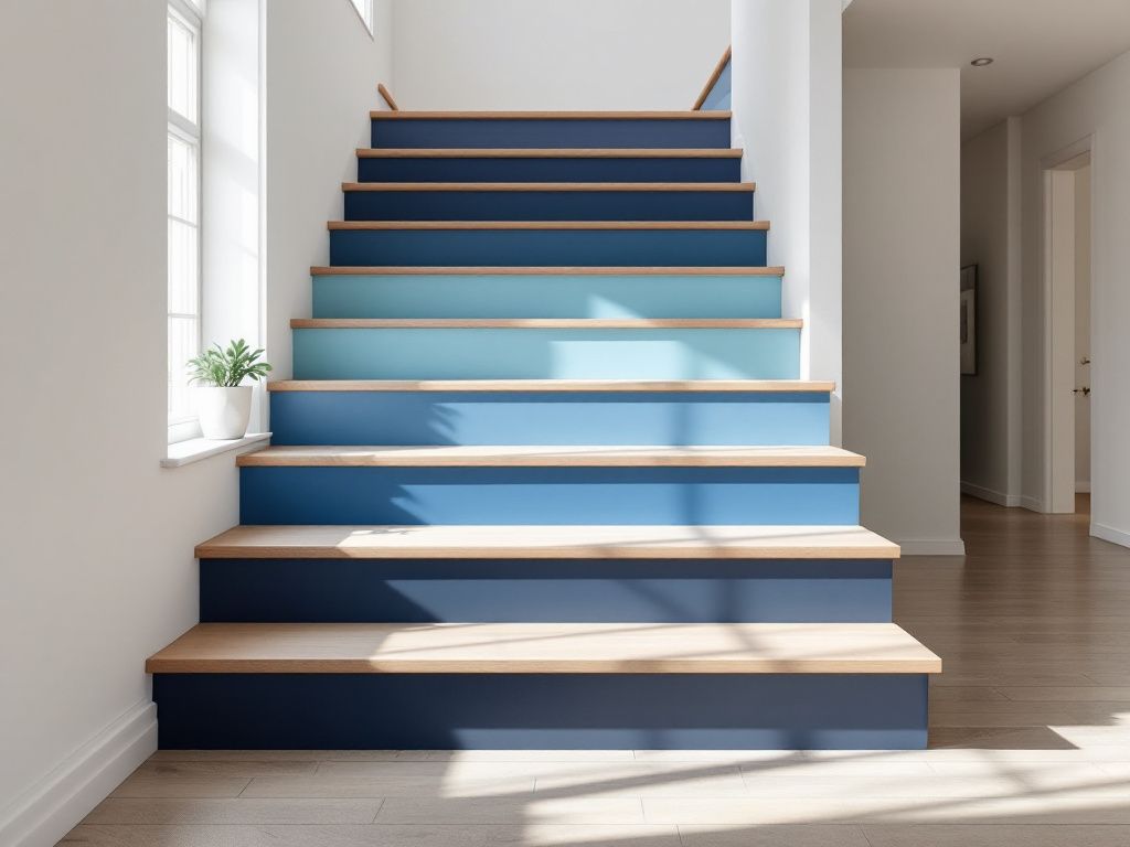 Treppenhaus gestalten- Male die Stufen in Ombre-Farben