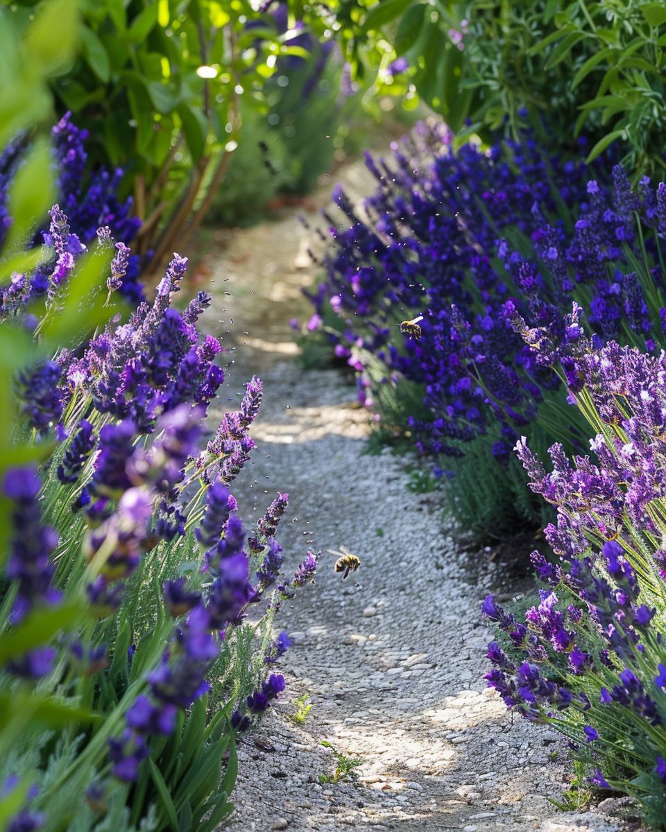 romantischen Garten gestalten: Ideen- Umrahme Wege mit Lavendel und Salbei