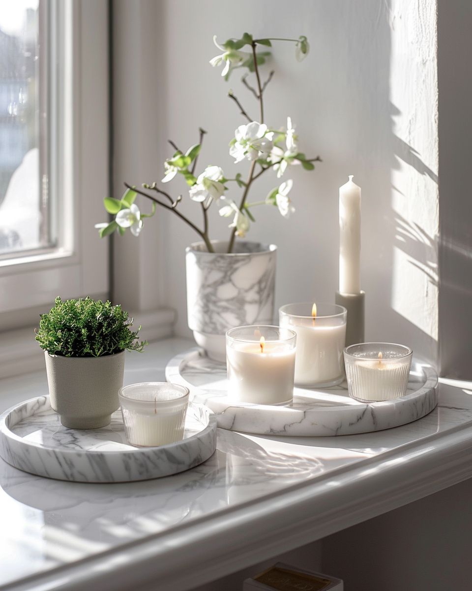 Einrichten mit Marmor- Dekoriere Fensterbänke mit Marmor-Accessoires