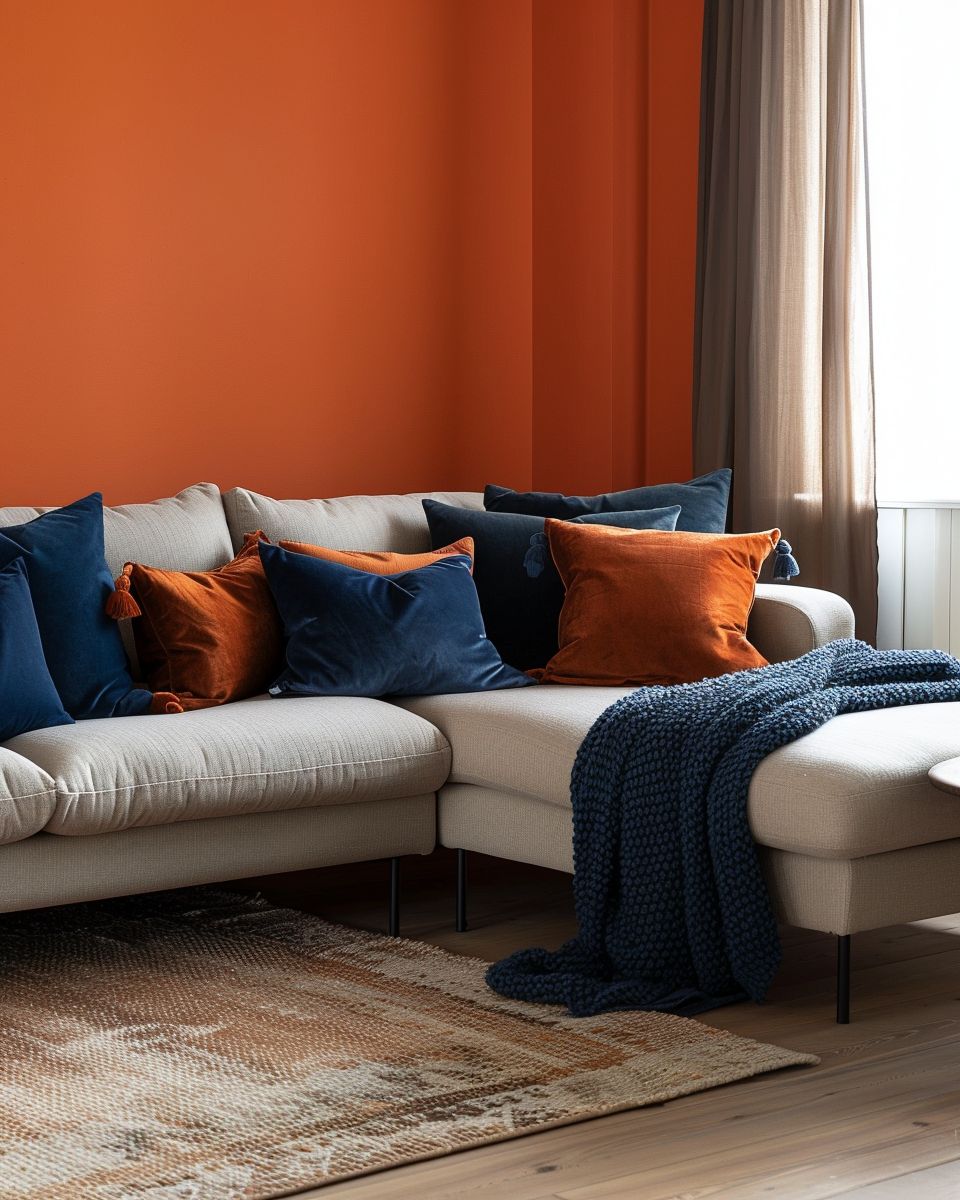 Einrichtung: Welche Farbe passt zu Orange?- Spiele mit Petrol für Tiefe