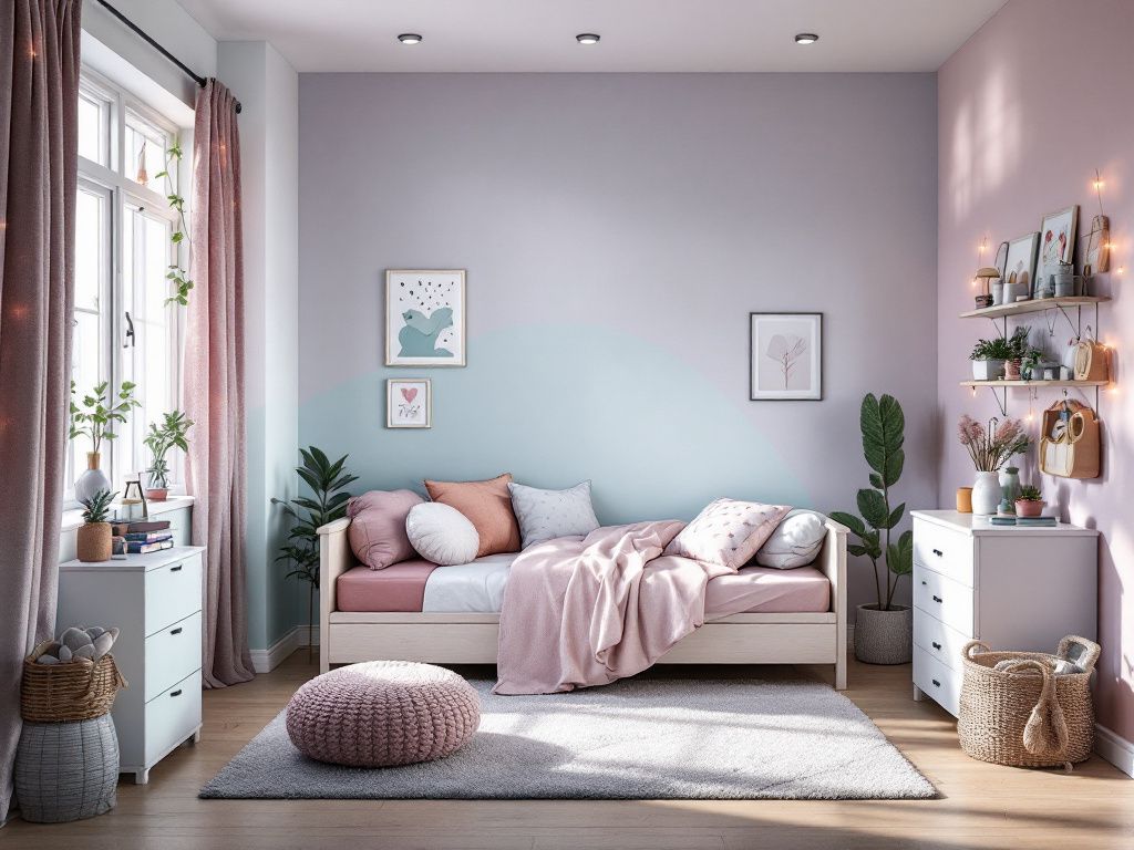 Ideen: Jugendzimmer für Mädchen einrichten-
Färbe eine Wand in der Lieblingsfarbe ein