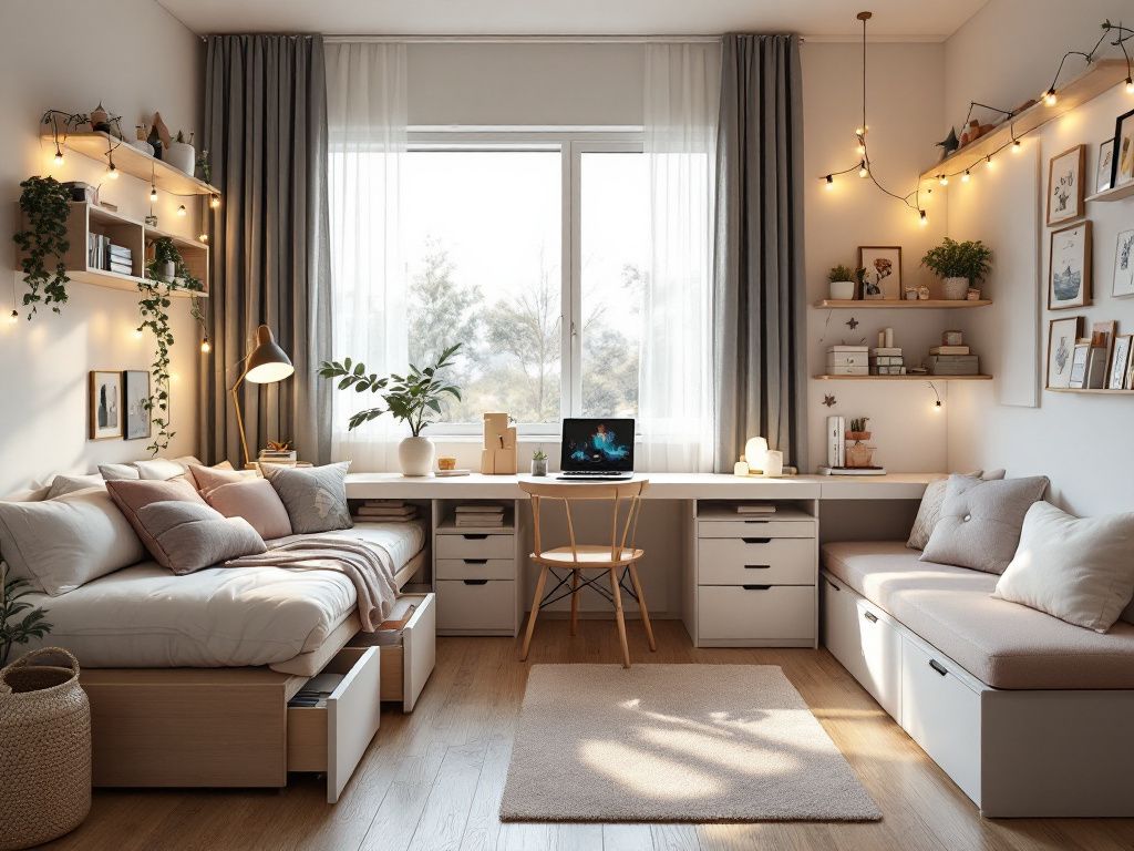 Ideen: Jugendzimmer für Mädchen einrichten-
Nutze Multifunktionsmöbel für mehr Stauraum