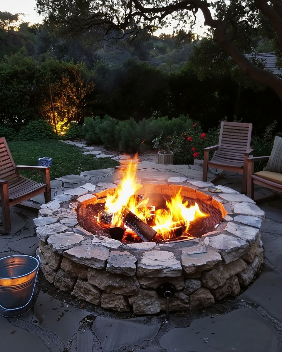 Ideen für Gartengestaltung- Baue eine gemütliche Feuerstelle im Garten