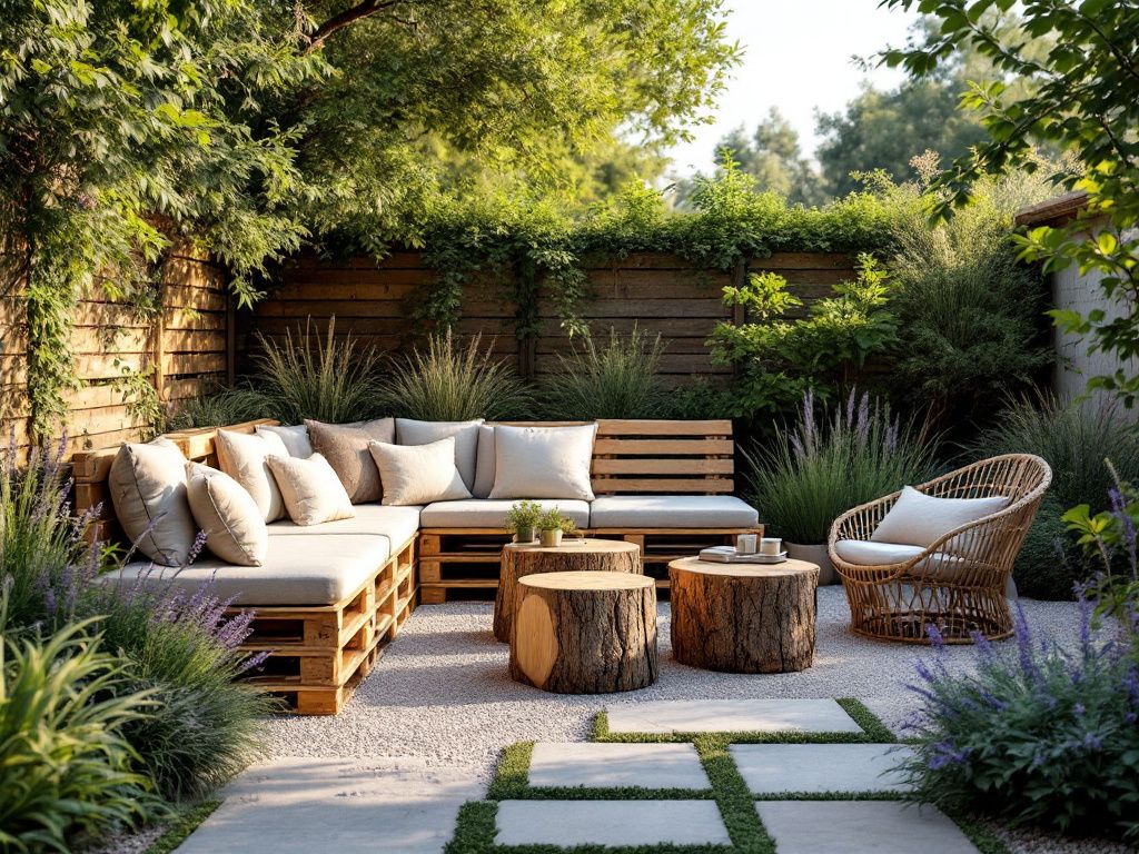 Ideen für Gartengestaltung- Gestalte Sitzecken mit Naturmaterialien individuell