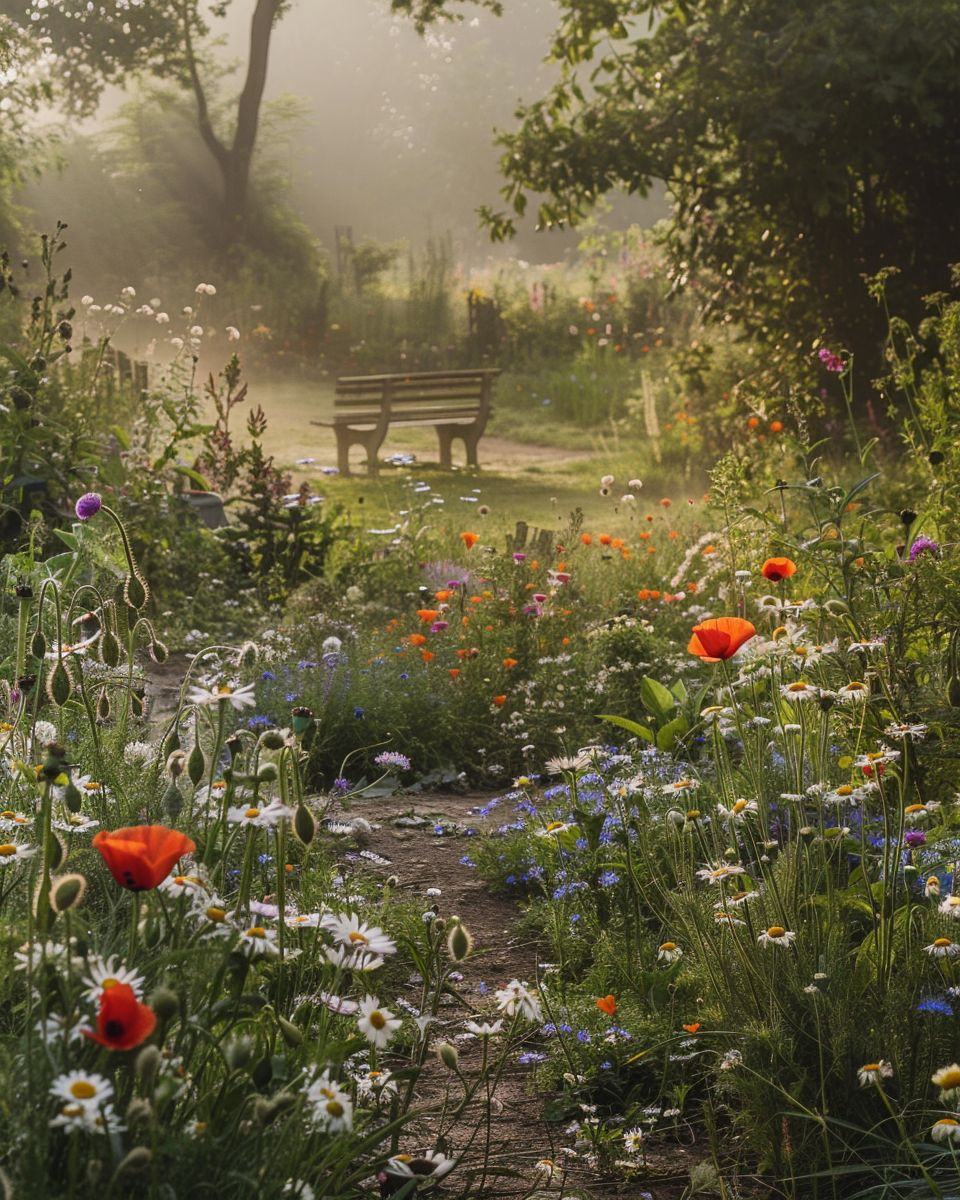 Ideen für Gartengestaltung- Pflege einen verwunschenen Wildblumenbereich