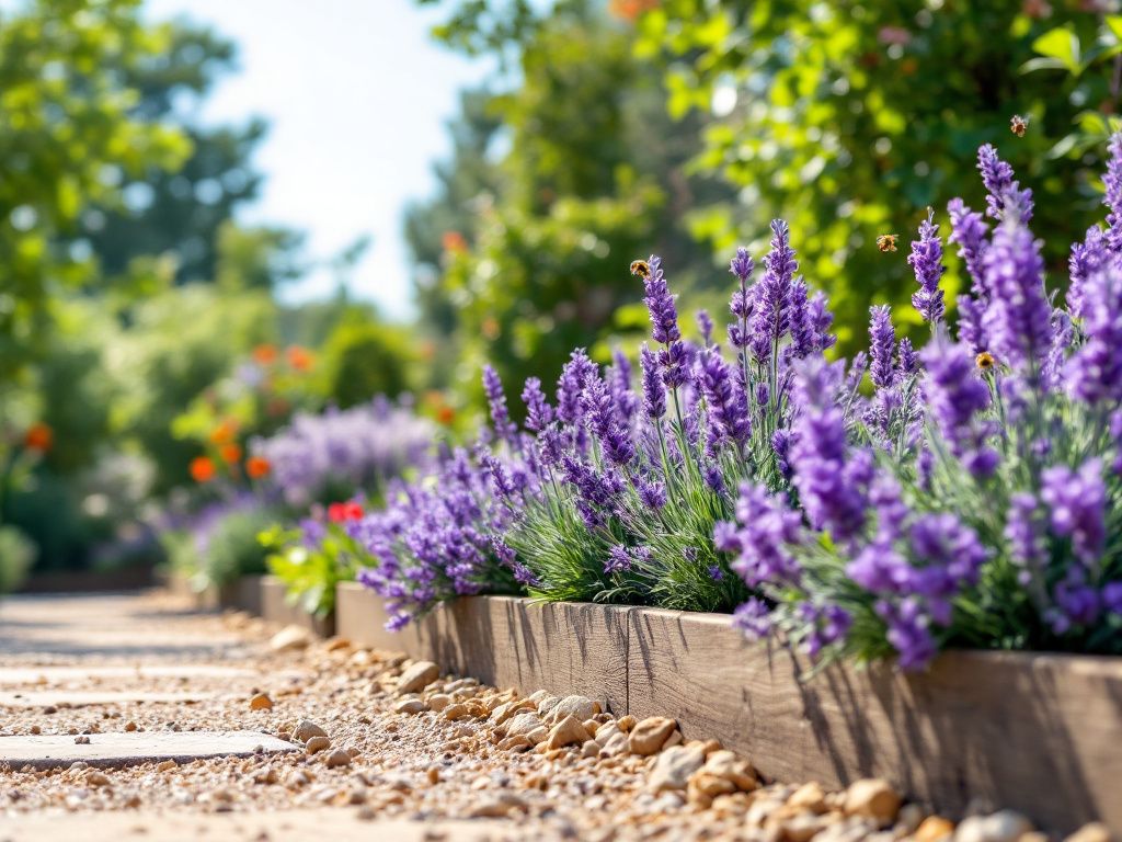 Ideen für Gartengestaltung- Umrahme Beete mit Lavendel für Duft und Farbe