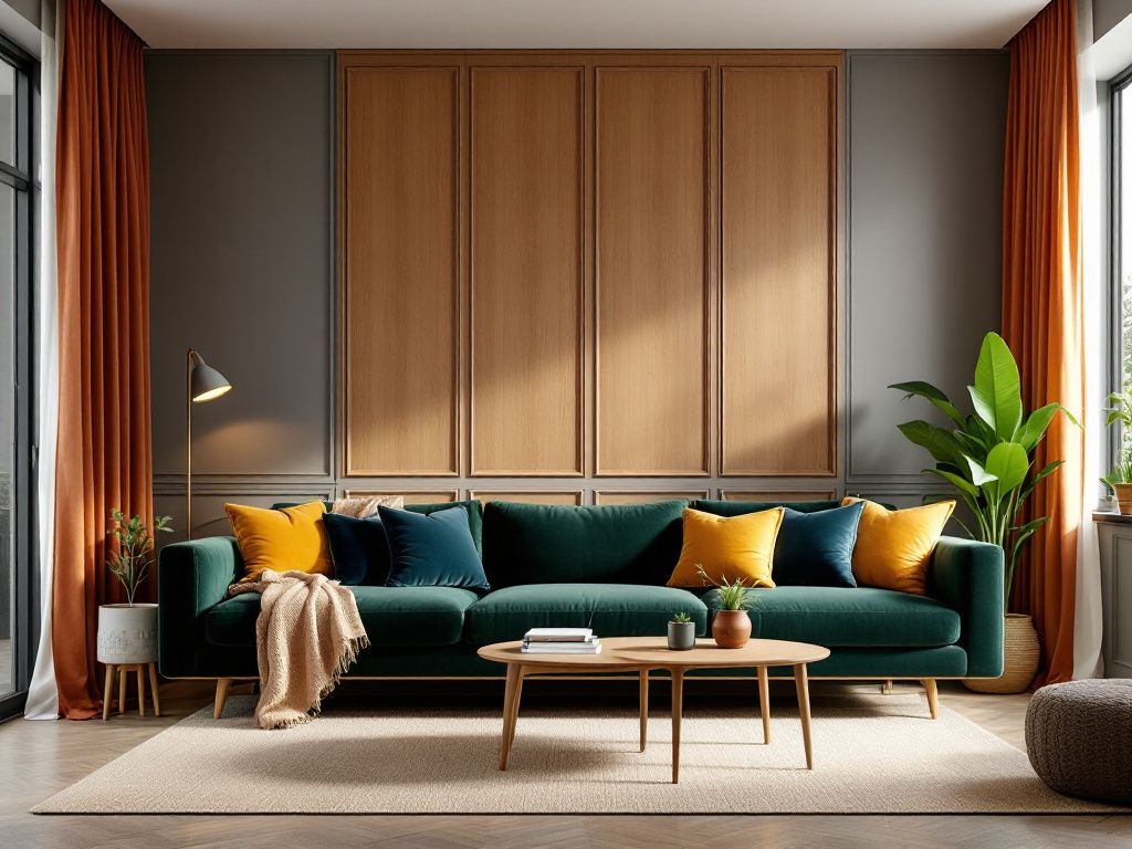Ideen und Inspiration: Wandpaneele im Wohnzimmer- Ergänze deine Deko mit passenden Farben