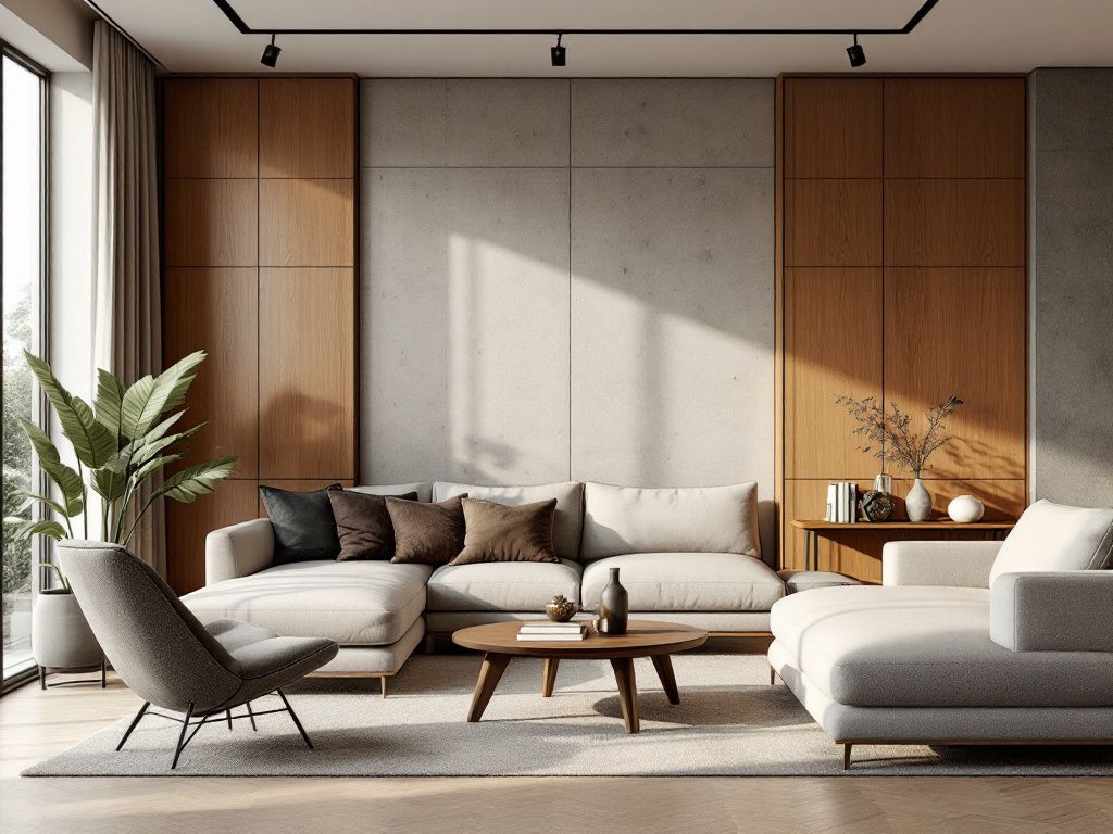 Ideen und Inspiration: Wandpaneele im Wohnzimmer- Kombiniere unterschiedliche Materialien stilvoll