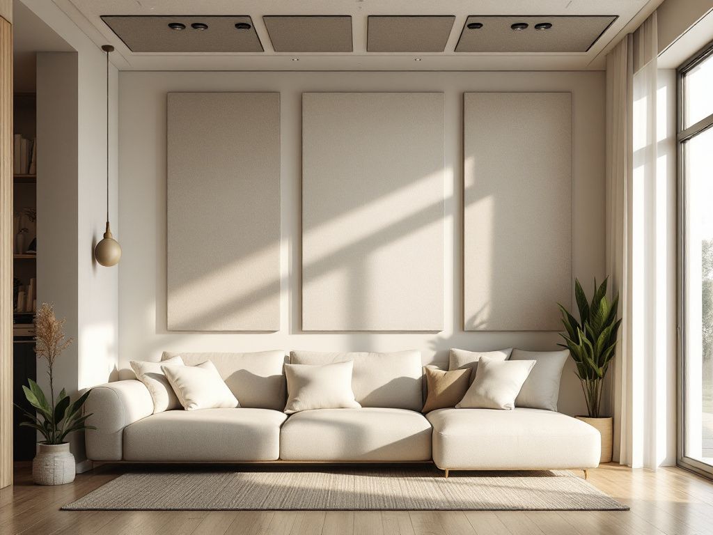 Ideen und Inspiration: Wandpaneele im Wohnzimmer- Nutze akustische Paneele für Ruhe