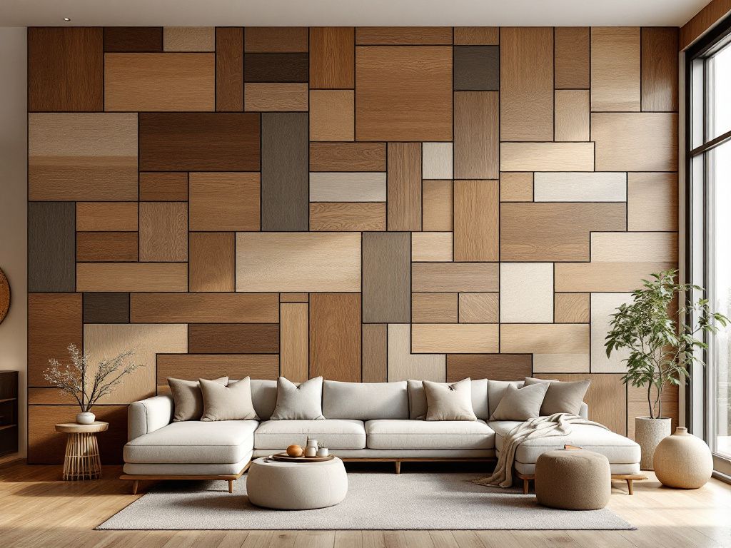 Ideen und Inspiration: Wandpaneele im Wohnzimmer- Ordne Paneele asymmetrisch für Spannung