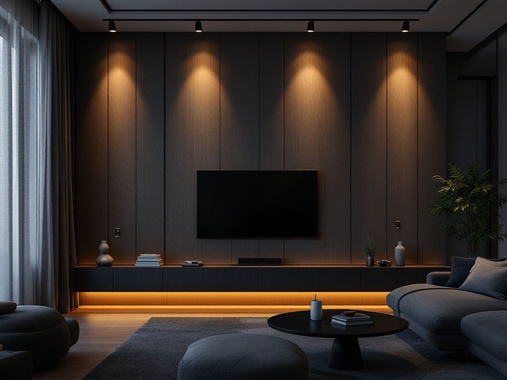 Ideen und Inspiration: Wandpaneele im Wohnzimmer- Spiele mit Licht und Schatteneffekten