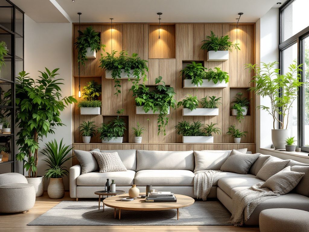 Ideen und Inspiration: Wandpaneele im Wohnzimmer- Versieh Wandpaneele mit Pflanzenmodulen