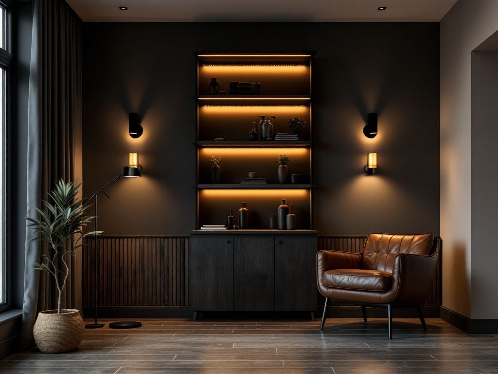 Inspiration: Männerzimmer einrichten- Nutze indirekte Beleuchtung für Atmosphäre