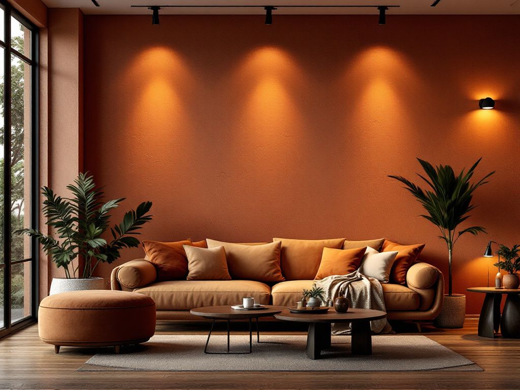 Inspiration für warme Wandfarben-
Hebe warme Nuancen mit Lichtspots hervor
