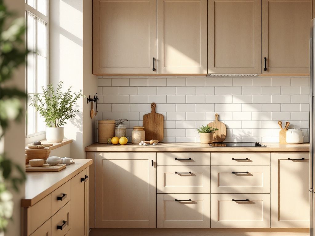 Inspiration für warme Wandfarben-
Tauche deine Küche in warmes Beige