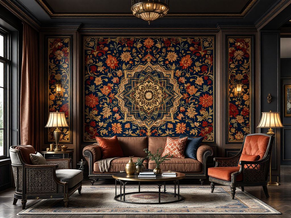 Orientalischer Einrichtungsstil-
Experimentiere mit traditionellen Mustertapeten