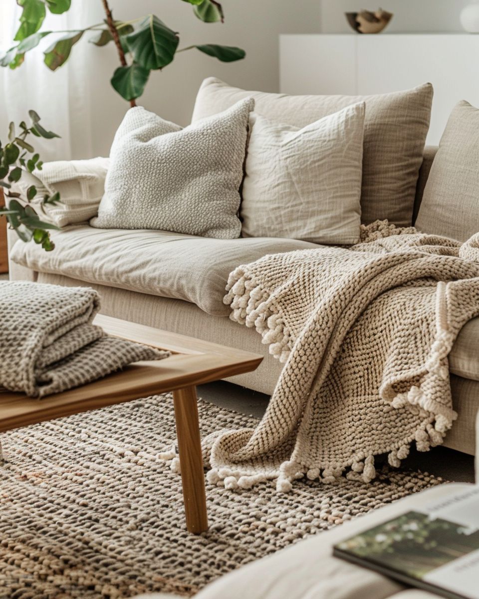 Sofa-Ideen fürs Wohnzimmer- Schaffe Gemütlichkeit mit einer Decke