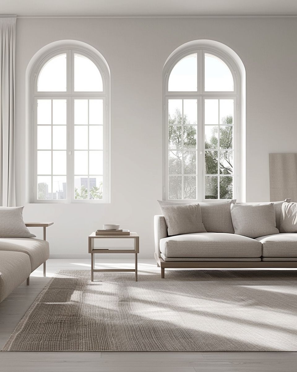 Wohnzimmer-Teppich Ideen-
Unterstreiche Minimalismus mit monochromen Teppichen