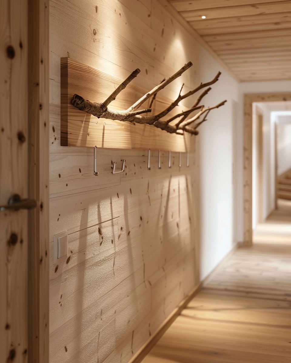Dekoideen aus Holz- Fertige Garderobenhaken aus Ästen an