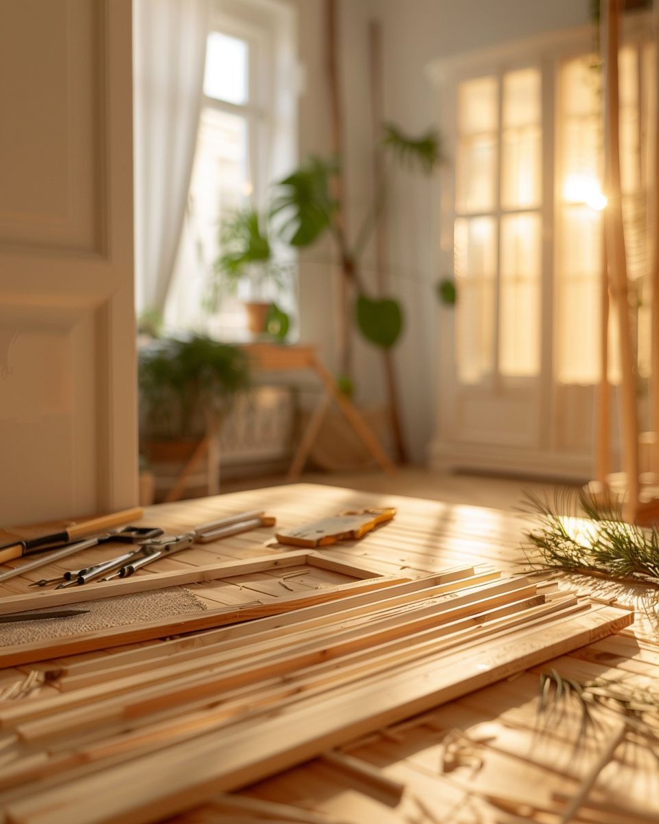 Dekoideen aus Holz- Gestalte Bilderrahmen aus schmalen Holzleisten