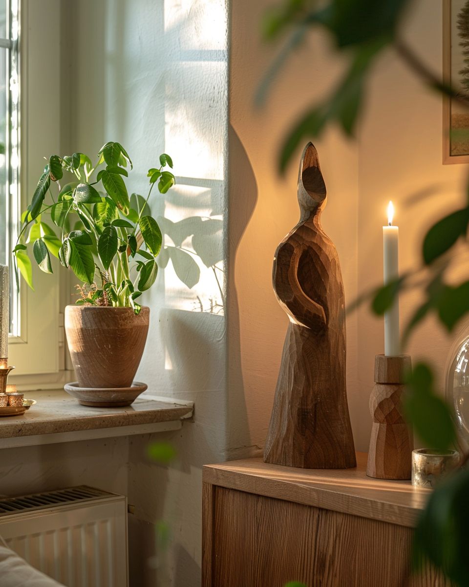 Dekoideen aus Holz- Platziere Holzfiguren als natürliche Blickfänger.
