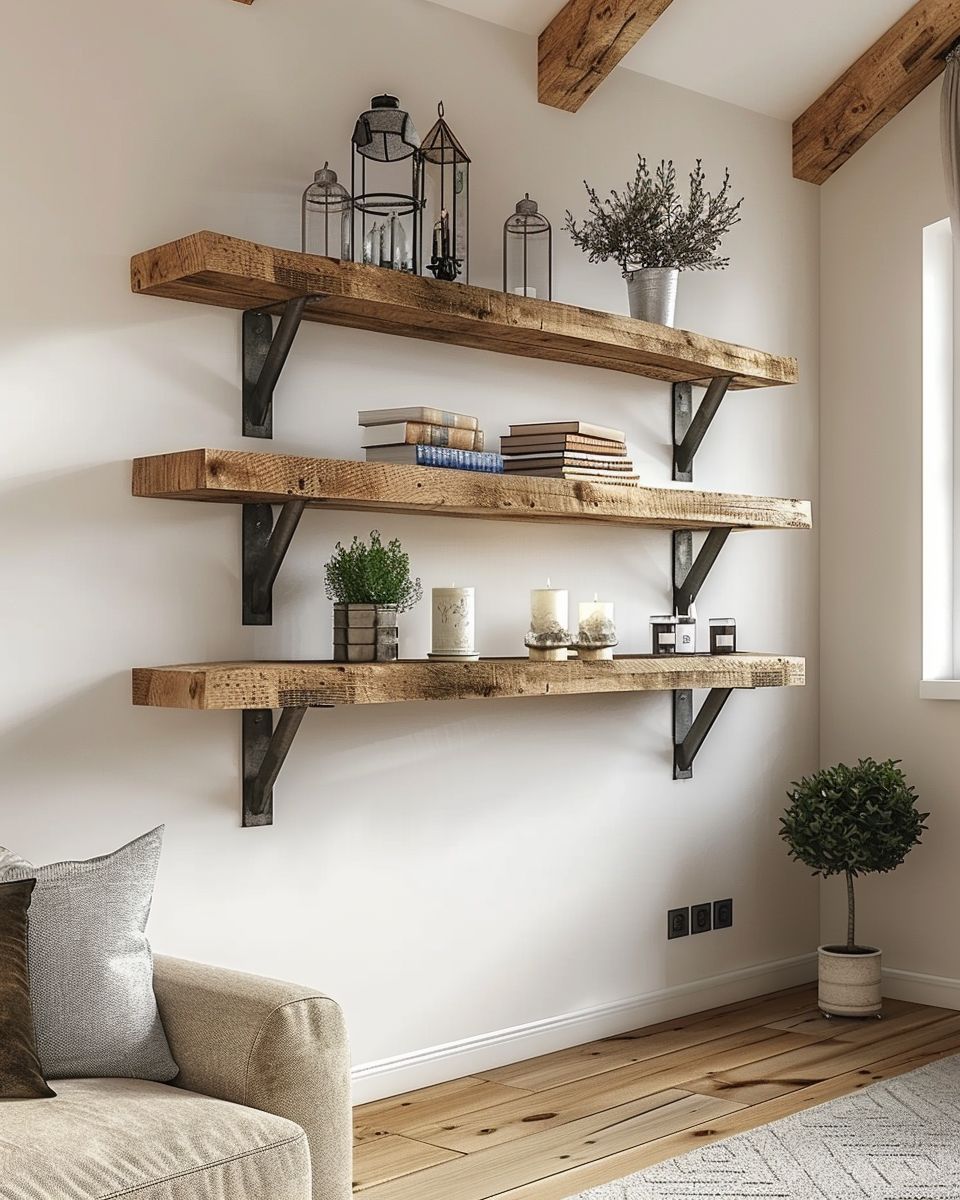 Dekoideen aus Holz- Recycle Holzbalken zu rustikalen Wandboards