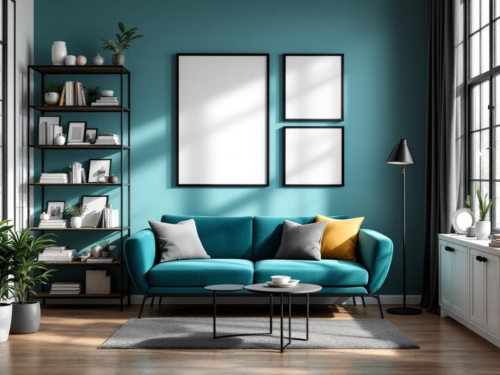 Einrichtung: Welche Farbe passt zu Türkis?- Akzentuiere mit Schwarz für klare Linien