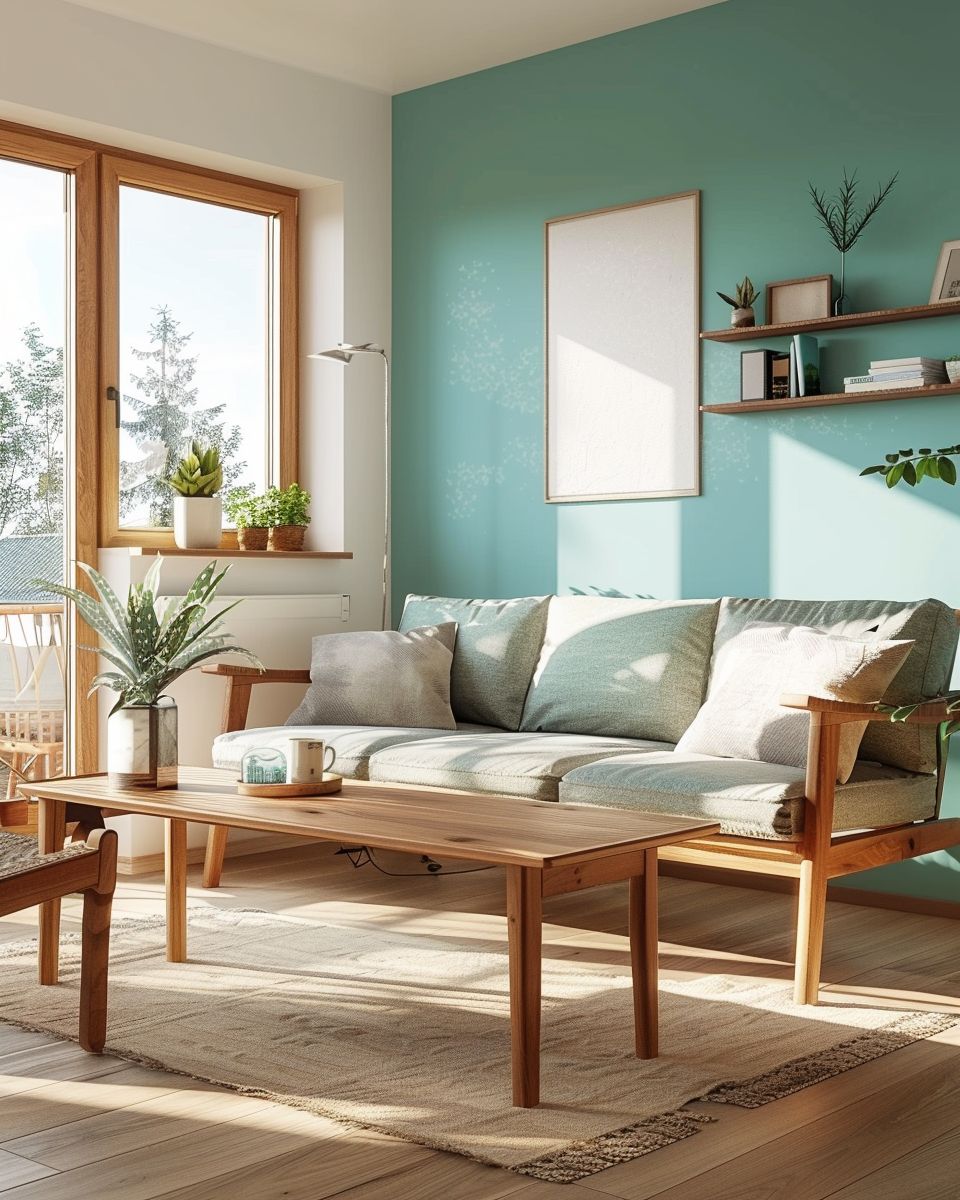 Einrichtung: Welche Farbe passt zu Türkis?- Ergänze mit Holztönen für Naturflair