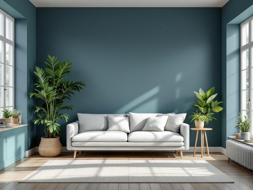 Einrichtung: Welche Farbe passt zu Türkis?- Streiche eine Wand in Rauchblau