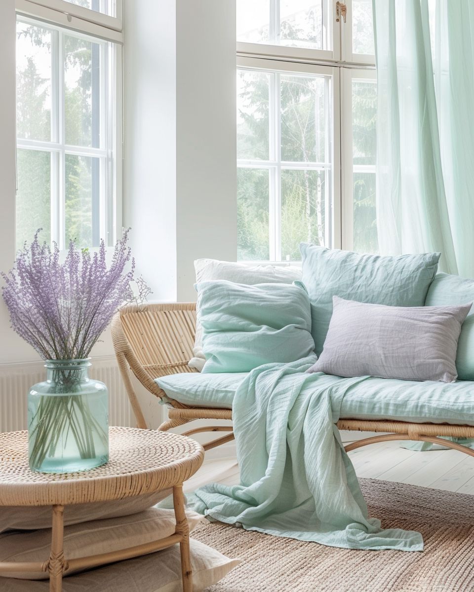 Einrichtung: Welche Farbe passt zu Türkis?- Style Türkis mit Lavendel für Weichheit