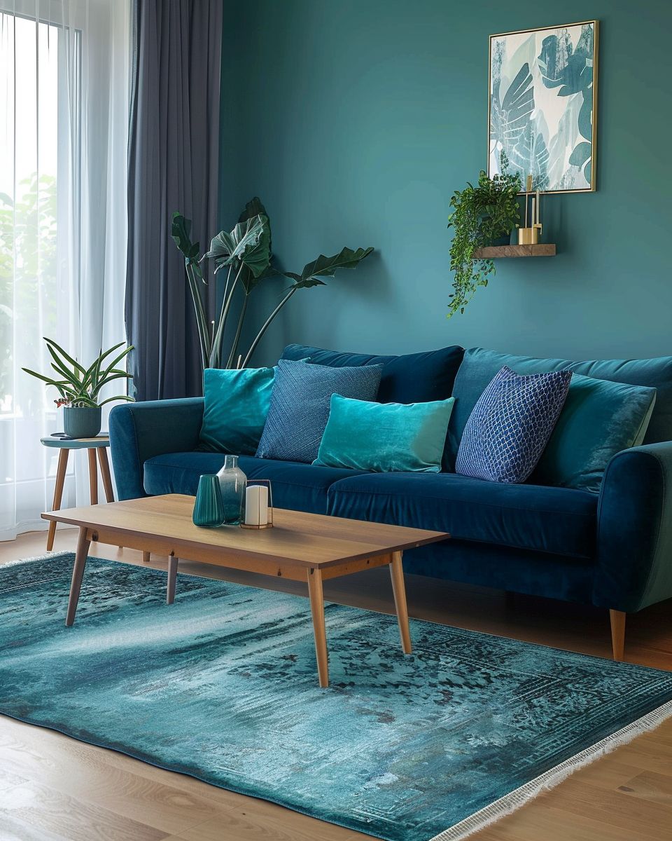 Einrichtung: Welche Farbe passt zu Türkis?- Wähle Indigo für kraftvolle Kombination.