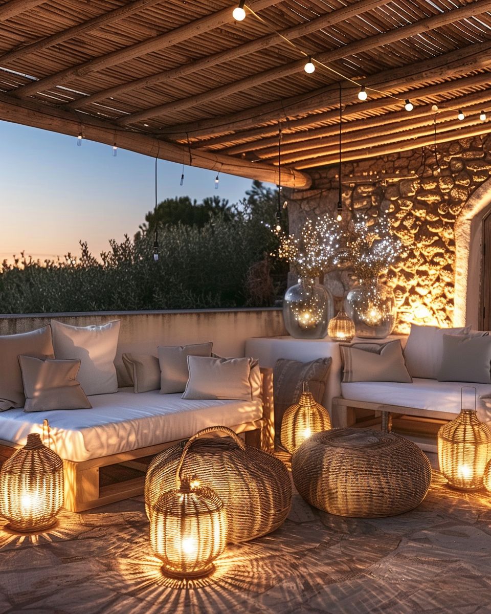 Einrichtung im Ibiza-Style- Beleuchte stimmungsvoll mit Laternen und Lichterketten