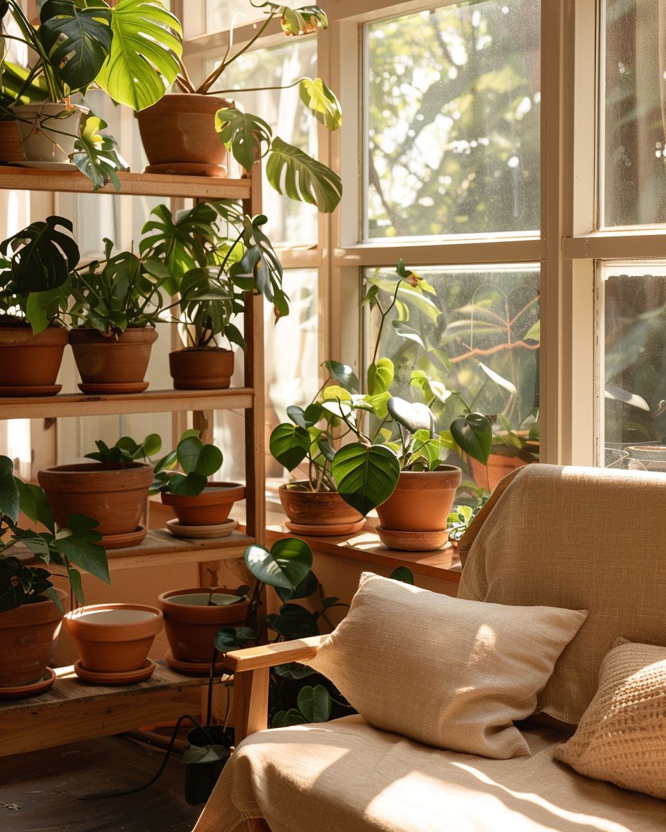Einrichtungsideen mit der Farbe Terracotta- Inszeniere Pflanzen in Terracotta-Töpfen