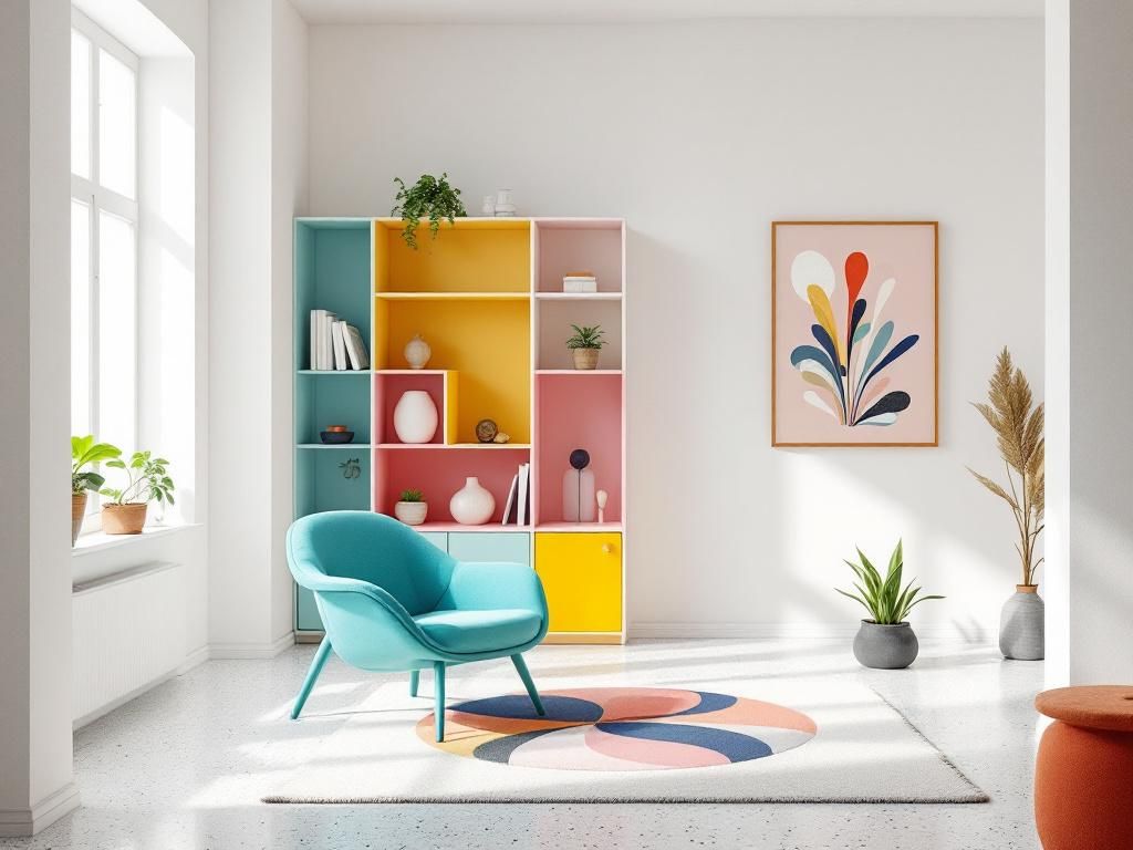 Einrichtungsstil: Memphis-Design- Isoliere einzelne Möbel als Design-Statement