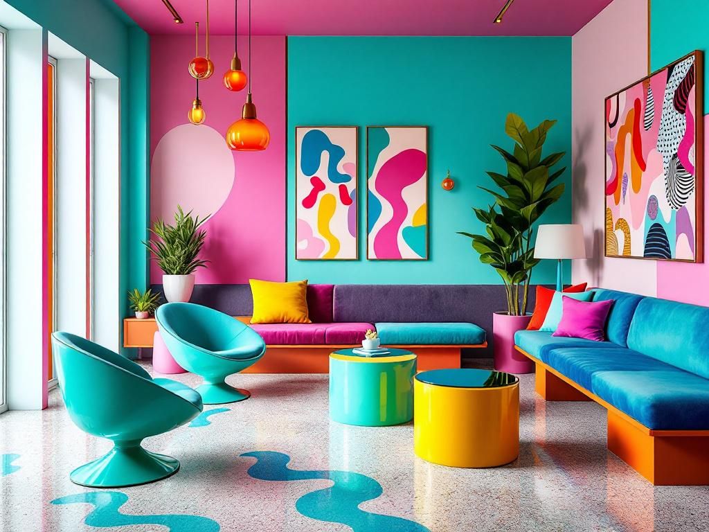 Einrichtungsstil: Memphis-Design- Spiele mit untypischen Materialkombinationen mutig