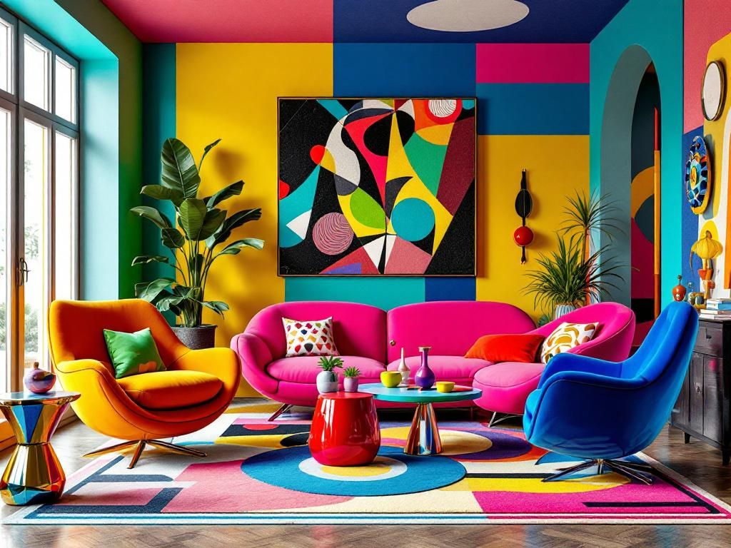 Einrichtungsstil: Memphis-Design- Wähle Statement-Stühle in exzentrischem Design