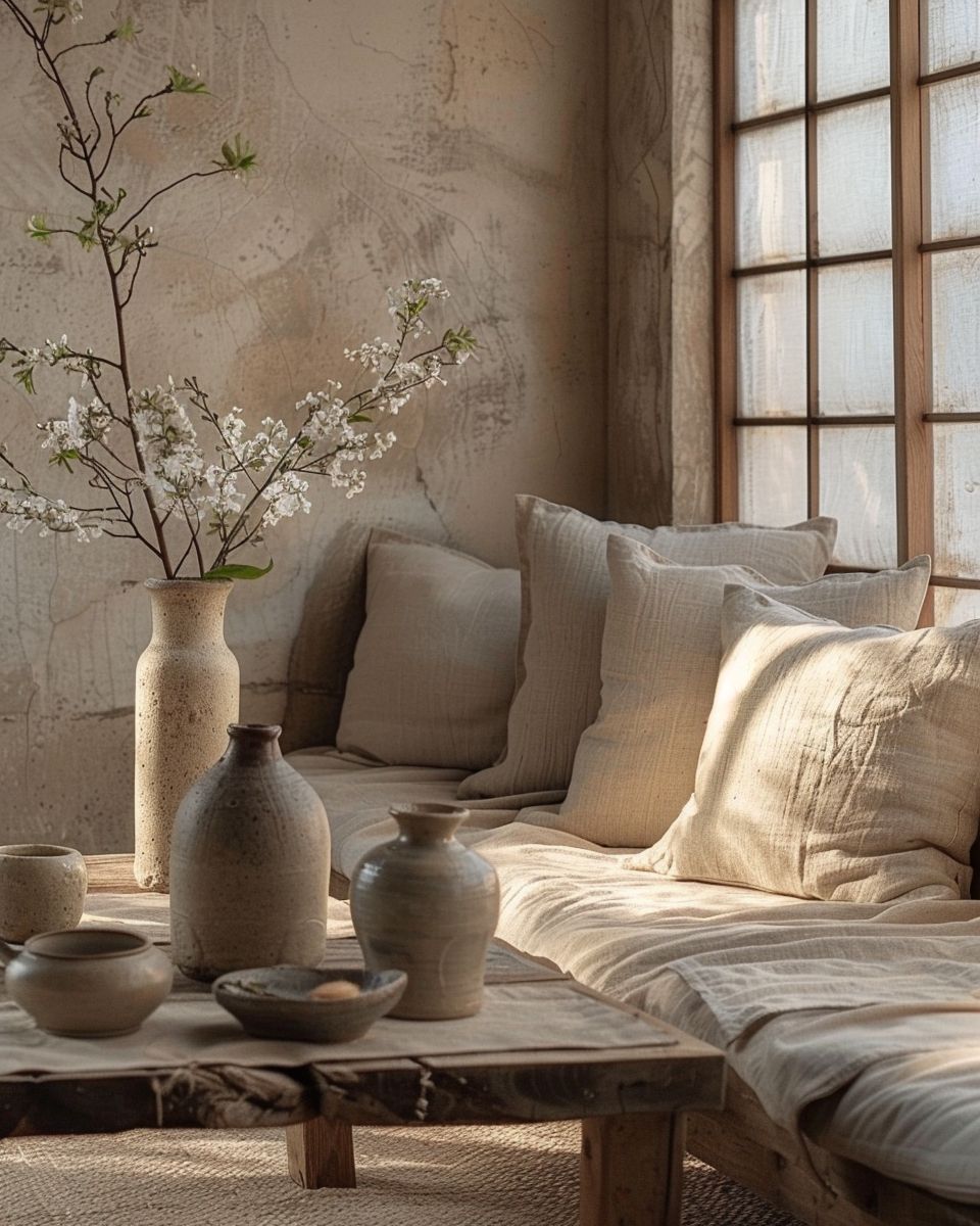 Einrichtungsstil: Wabi-Sabi- Wähle natürliche Materialien und Texturen