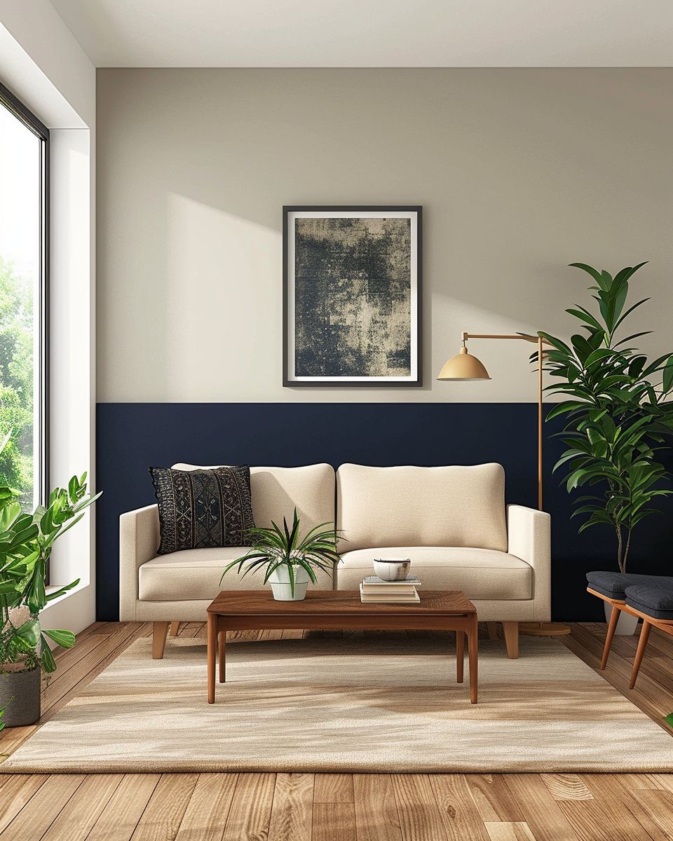 Inspiration: moderne Wandfarben- Bringe Tiefe durch zweifarbige Wandgestaltung