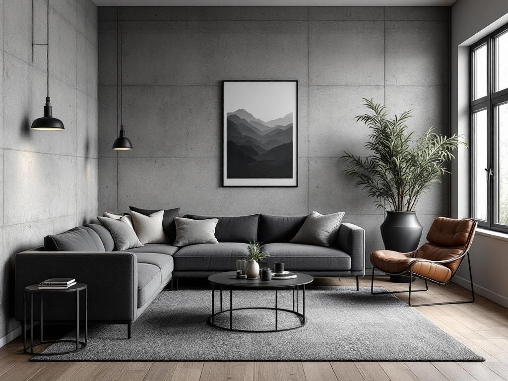 Männerwohnung einrichten- Experimentiere mit Texturen wie Beton und Wolle