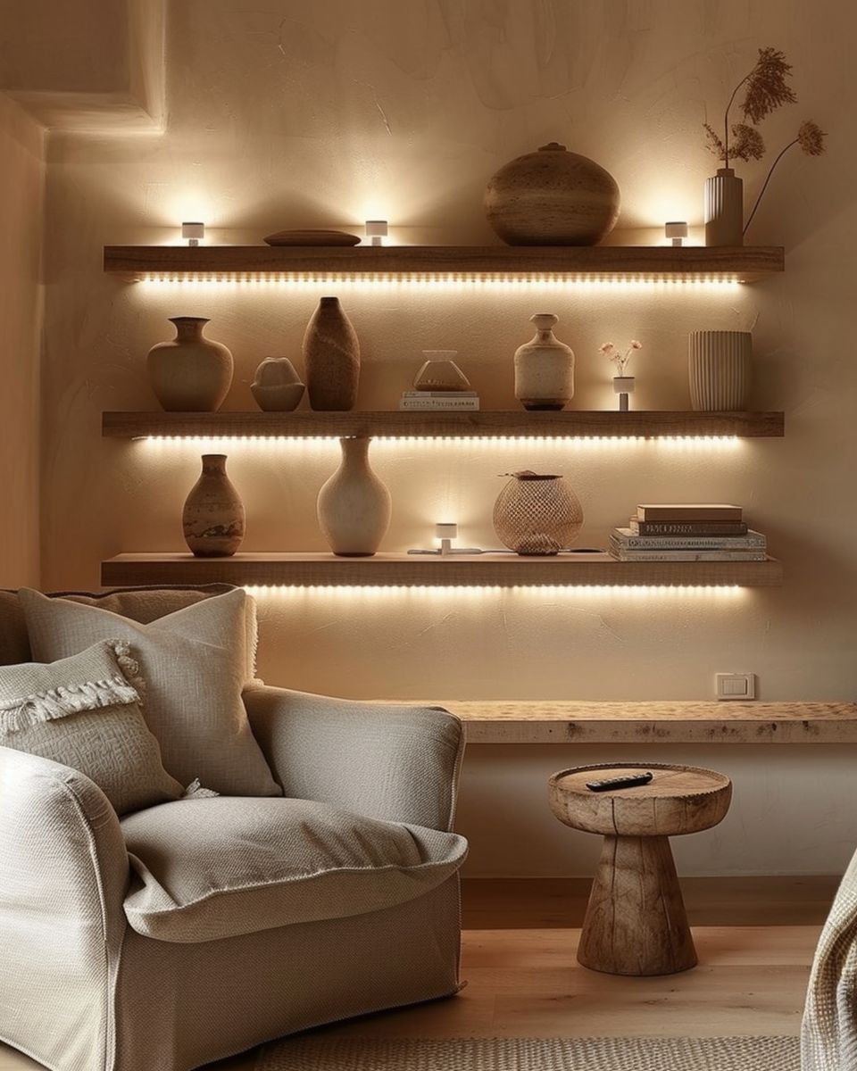 Regal gestalten: Inspiration-
Integriere Lichtquellen für stimmungsvolle Akzente
