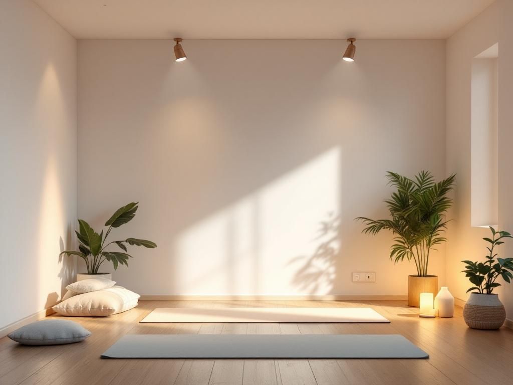 Yoga-Raum einrichten: Inspiration- Beleuchte sanft mit dimmbaren Lichtquellen