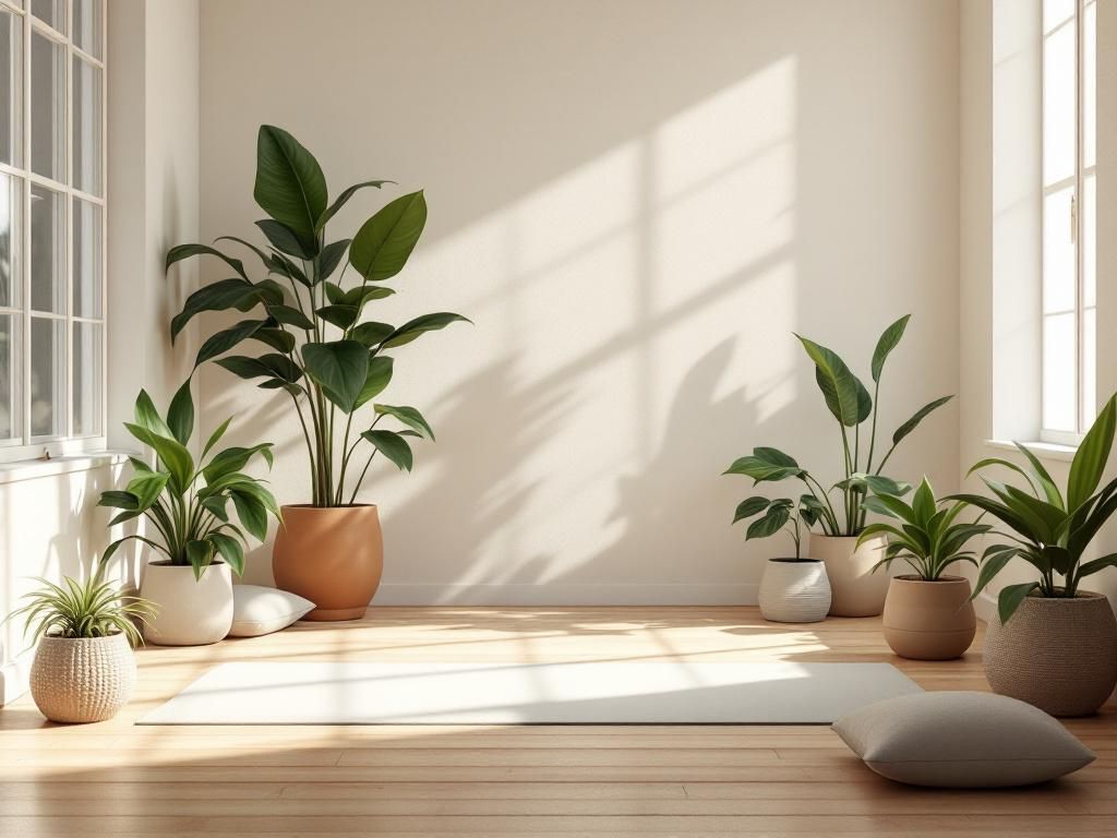 Yoga-Raum einrichten: Inspiration- Stelle Pflanzen auf für frische Energie