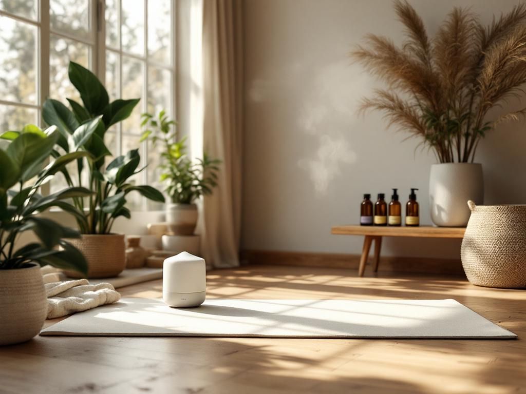 Yoga-Raum einrichten: Inspiration- Verwende ätherische Öle für Aromatherapie