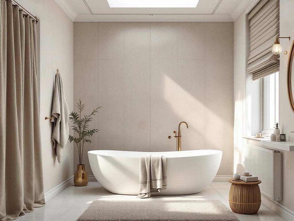 Designer-Badezimmer einrichten- Belebe den Raum mit hochwertigem Textildesign