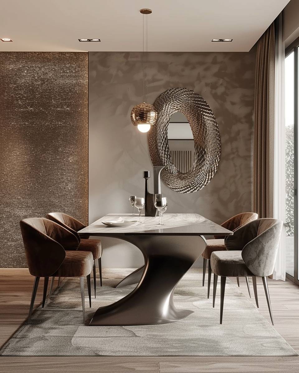 Designer-Esszimmer einrichten-
Verwandle eine Wand in eine Akzentfläche
