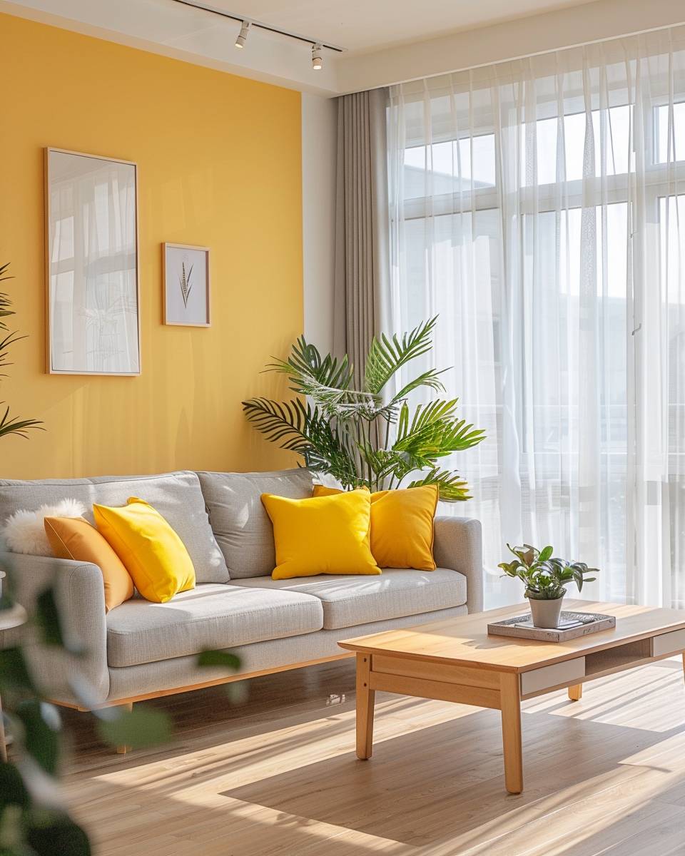 Einrichtung: Welche Farbe passt zu Gelb?-Kombiniere Gelb mit beruhigendem Grau