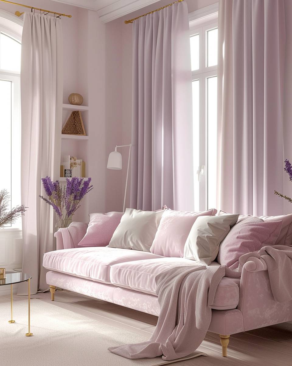 Einrichtungsideen: Welche Farbe passt zu Rosa?- Verwende Rosa mit zartem Lavendel
