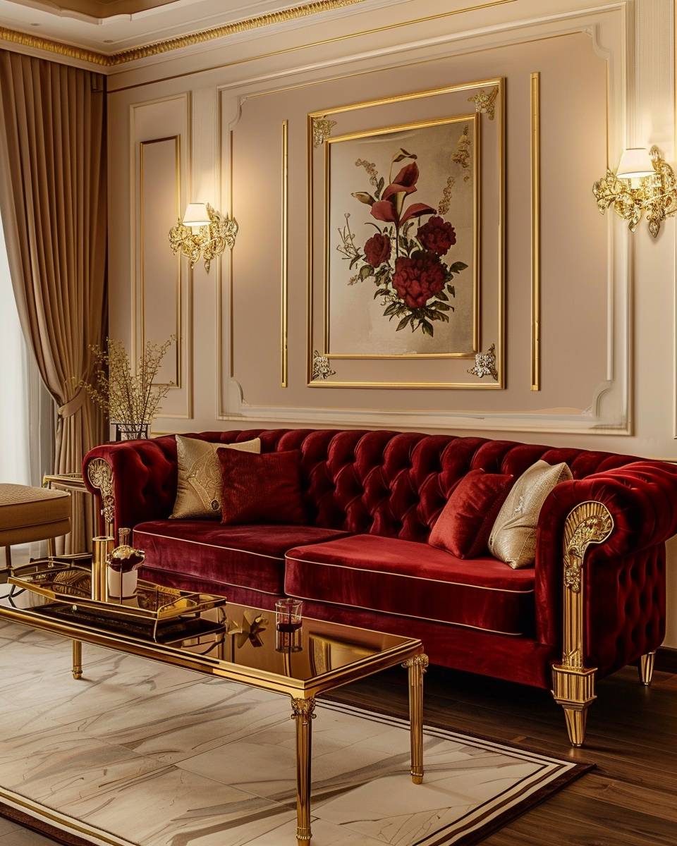 Einrichtungsideen: Welche Farbe passt zu Rot?- Bringe mit Gold einen Hauch Luxus