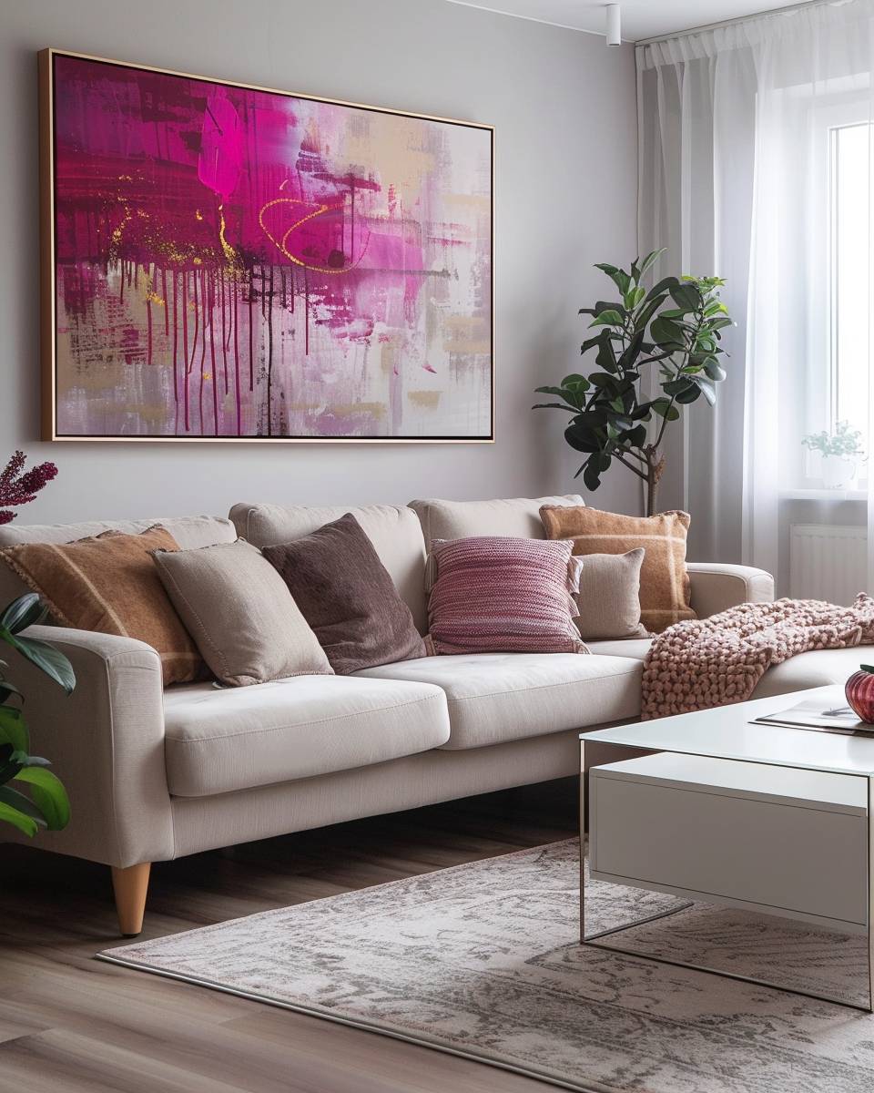 Einrichtungsideen mit der Farbe Fuchsia- Integriere Fuchsia in deine Wandbilder